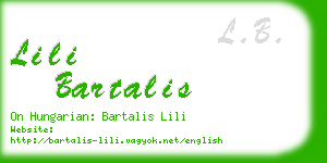 lili bartalis business card